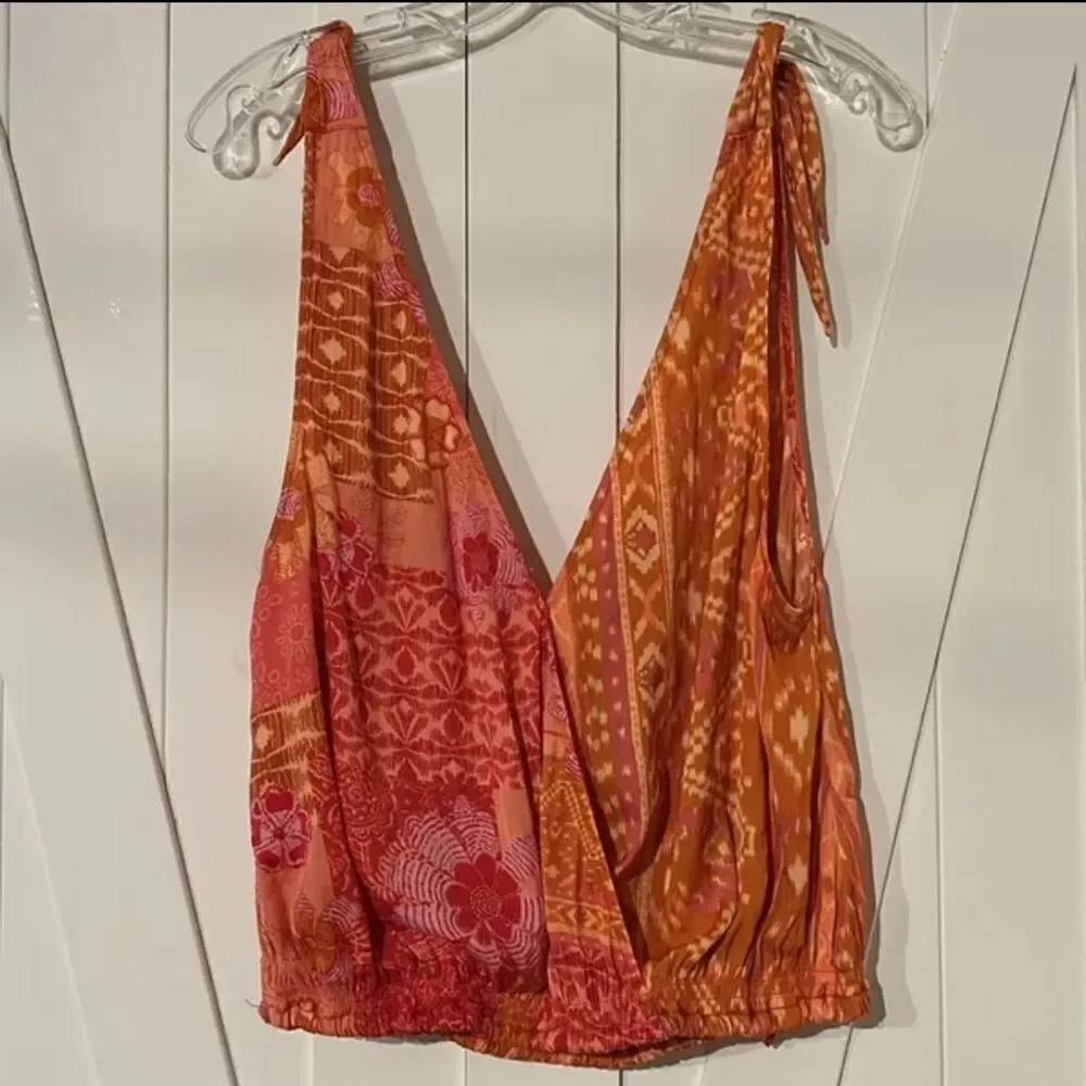 NWOT Free People Tied To You Tank in Lemonade Combo Sz S